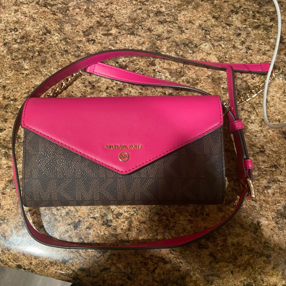 MK Pink and Brown Women's clutch
